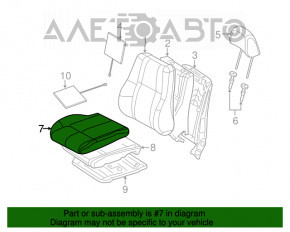 Водительское сидение Jeep Grand Cherokee WK2 18- с airbag, электро, кожа черное