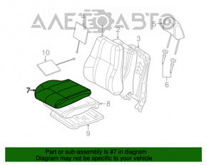 Пассажирское сидение Jeep Grand Cherokee WK2 18- без airbag, тряпка, черное