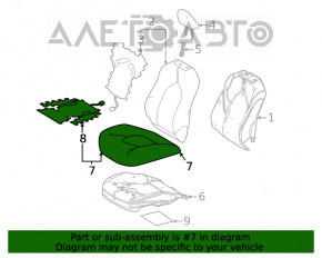 Scaun de pasager Toyota Highlander 20-22 cu airbag, electric, încălzire, ventilație, piele gri.