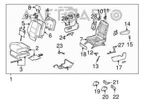 Пассажирское сидение Lexus RX300 RX330 RX350 RX400h 04-09 с airbag, кожа беж, электро, подогрев, трещины на коже