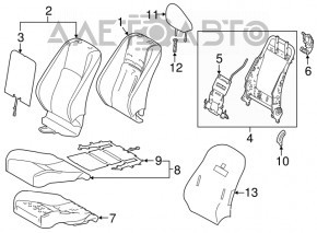 Пассажирское сидение Lexus IS 14-20 с airbag, электро, кожа серая