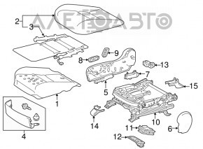 Scaun pasager Lexus NX300 NX300h 18-21 fără airbag, electric, piele, încălzire, ventilație, negru-bej, electricitate defectă, încălzire