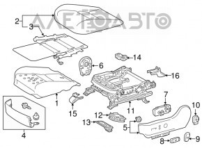 Scaun șofer Lexus NX300 NX300h 18-21 fără airbag, electric, piele, încălzire, ventilație, negru-bej, electricitate defectă, încălzire cu combustibil