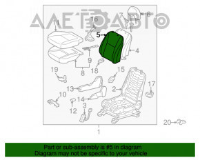 Scaun de pasager Toyota Prius 2004-2009 fără airbag, manual, material textil bej, necesită curățare.