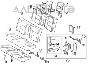 Rândul din spate al mașinii, al doilea rând, pentru Lexus ES300h ES350 13-18, fără airbag, piele bej crăpată, piele crăpată, fără tetiere