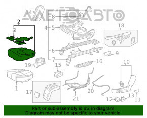 Rândul din spate al celui de-al doilea rând de scaune Toyota Highlander 20-22, piele gri.