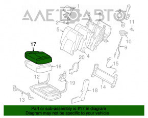 Scaunul din spate stânga pentru Lexus RX300 RX330 RX350 RX400h 04-09, piele bej, are nevoie de curățare chimică.