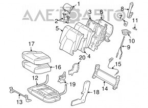 Scaunul din spate stânga pentru Lexus RX300 RX330 RX350 RX400h 04-09, piele bej, are nevoie de curățare chimică.