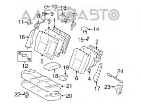 Rândul din spate al locurilor 2 pentru Toyota Prius 2004-2009, material textil bej, pentru curățare