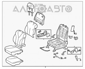 Пассажирское сидение Toyota Camry v40 10-11 с airbag, кожа серое, электро