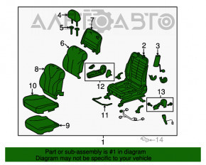 Пассажирское сидение Toyota Camry v40 10-11 с airbag, кожа серое, электро