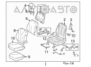 Пассажирское сидение Toyota Camry v40 10-11 с airbag, кожа серое, электро