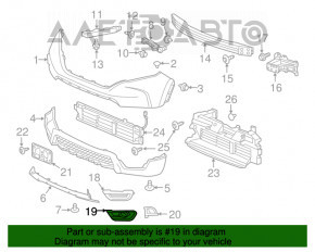 Grila bara fata dreapta Honda CRV 17-19 pentru faruri de ceata cu ornamente cromate