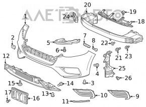 Молдинг переднего бампера нижний левый Honda Insight 19-22 структура OEM