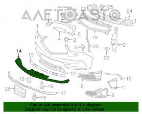 Губа переднего бампера Acura MDX 17-20 рест OEM