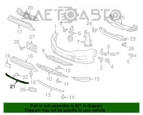 Profilul inferior al spoilerului frontal al Honda Accord 16-17 restilizat, hibrid, crom, nisip