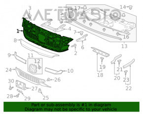 Grila radiatorului Honda Clarity 18-21 SUA complet asamblată, cu distronic, nisip