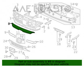 Grila radiatorului central al modelului Honda Clarity 18-21 din SUA, cromată