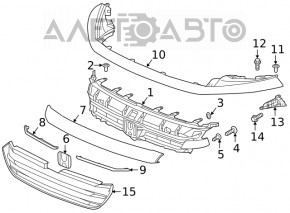 Молдинг решетки радиатора grill верхний Honda Insight 19-22 хром