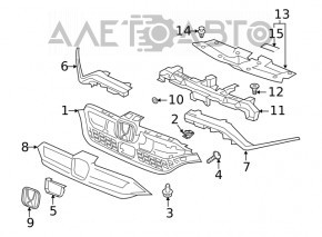 Grila radiatorului Honda CRV 20-22, piesă originală OEM, nouă.