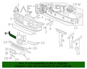 Grila radiatorului dreapta Honda Clarity 18-21 SUA crom, nisip