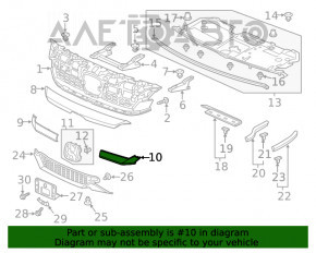 Grila radiatorului stânga Honda Clarity 18-21 SUA crom