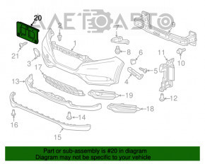 Placa de înmatriculare din fața Honda HR-V 16-22