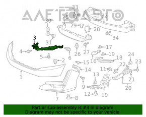 Крепление переднего бампера центр левое Honda Clarity 18-21 usa OEM