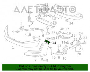 Suportul pentru bara de protecție față dreapta Honda Clarity 18-21 SUA, nou, original