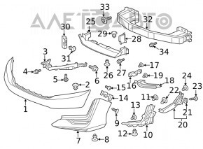 Suportul pentru bara de protecție față dreapta Honda Clarity 18-21 SUA, nou, original