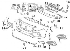 Deflectorul radiatorului inferior pentru Honda Civic X FC 18-21