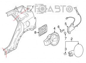 Aripa spate dreapta Kia Niro 17-22 HEV, PHEV, argintie.