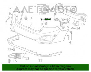 Suportul din spate al bara de protecție dreapta, interior Honda Clarity 18-21 SUA