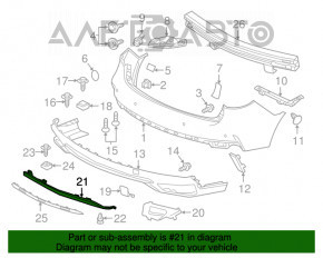 Capacul buzei barei spate pentru Acura MDX 17-20 restilizat cu ornamente cromate.