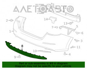 Buza bara din spate a mașinii Honda Insight 19-22 cu structură și ornamente cromate