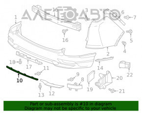 Capacul central al barei spate Honda CRV 20-22 gri structurat