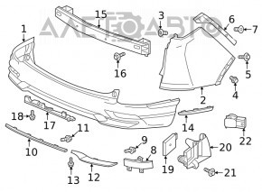 Decorat bara spate dreapta Honda CRV 20-22 gri structura noua originala OEM