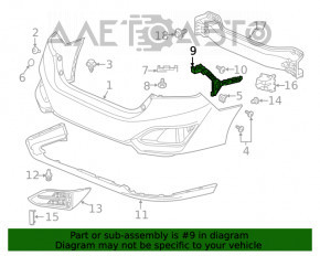 Suportul pentru bara spate dreapta exterior Honda Clarity 18-21 SUA