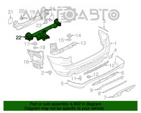 Усилитель заднего бампера BMW X3 G01 18-21 под фаркоп