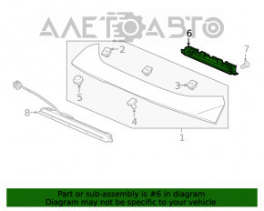 Bara de iluminare a numărului de înmatriculare a capacului portbagajului Honda Clarity 18-21 SUA.
