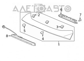 Bara de iluminare a numărului de înmatriculare a capacului portbagajului Honda Clarity 18-21 SUA.