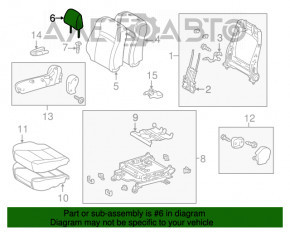 Suportul pentru cap al scaunului șoferului Toyota Camry v50 12-14 gri, pentru curățare chimică