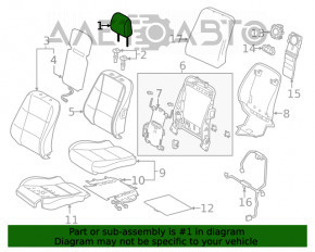 Pernele de cap față stânga pentru Lexus ES300h ES350 13-18, piele neagră.