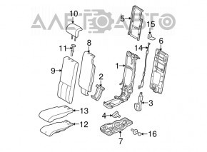 Suport pentru cap spate central Toyota Highlander 08-13, piele gri