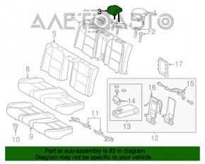 Suport pentru cap spate central pentru Lexus ES300h ES350 13-18, piele bej.