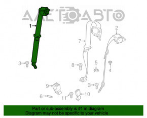 Centura de siguranță din spate dreapta pentru BMW X3 F25 11-17, culoare bej.