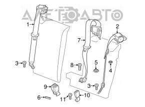 Centura de siguranță din spate dreapta pentru BMW X3 F25 11-17, culoare bej.