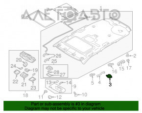 Capacul plafonului pentru centura de siguranță Mitsubishi Outlander 14-21, bej.