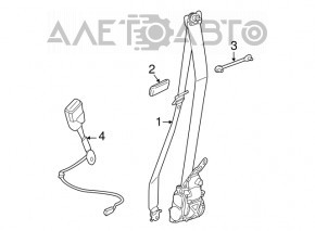 Водительский ремень безопасности BMW 7 G11 G12 16-22 черный, REMA