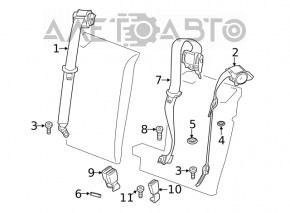 Centura de siguranță centrală spate pentru BMW X3 G01 18-21, bej, cu reglare manuală a spătarului